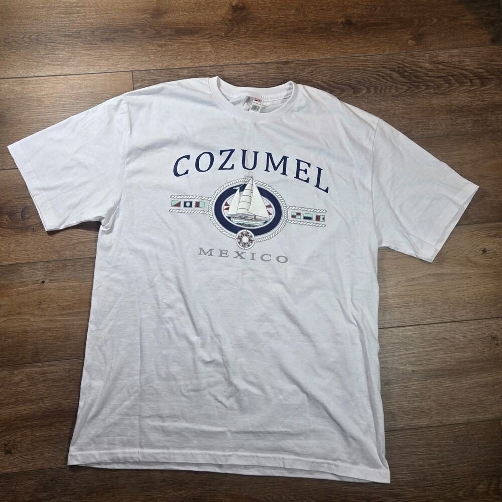 Vintage 90s Cozumel Mexico T Shirt Mens L Graphic Souvenir Travel Tourist Tee